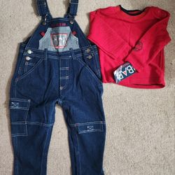 2-Piece Toddler Overalls With Shirt Set