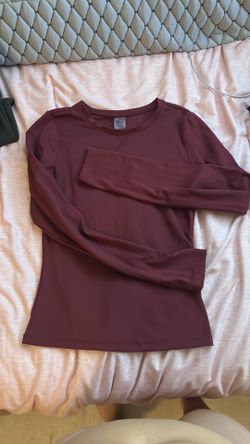 Burgundy, long sleeve shirt