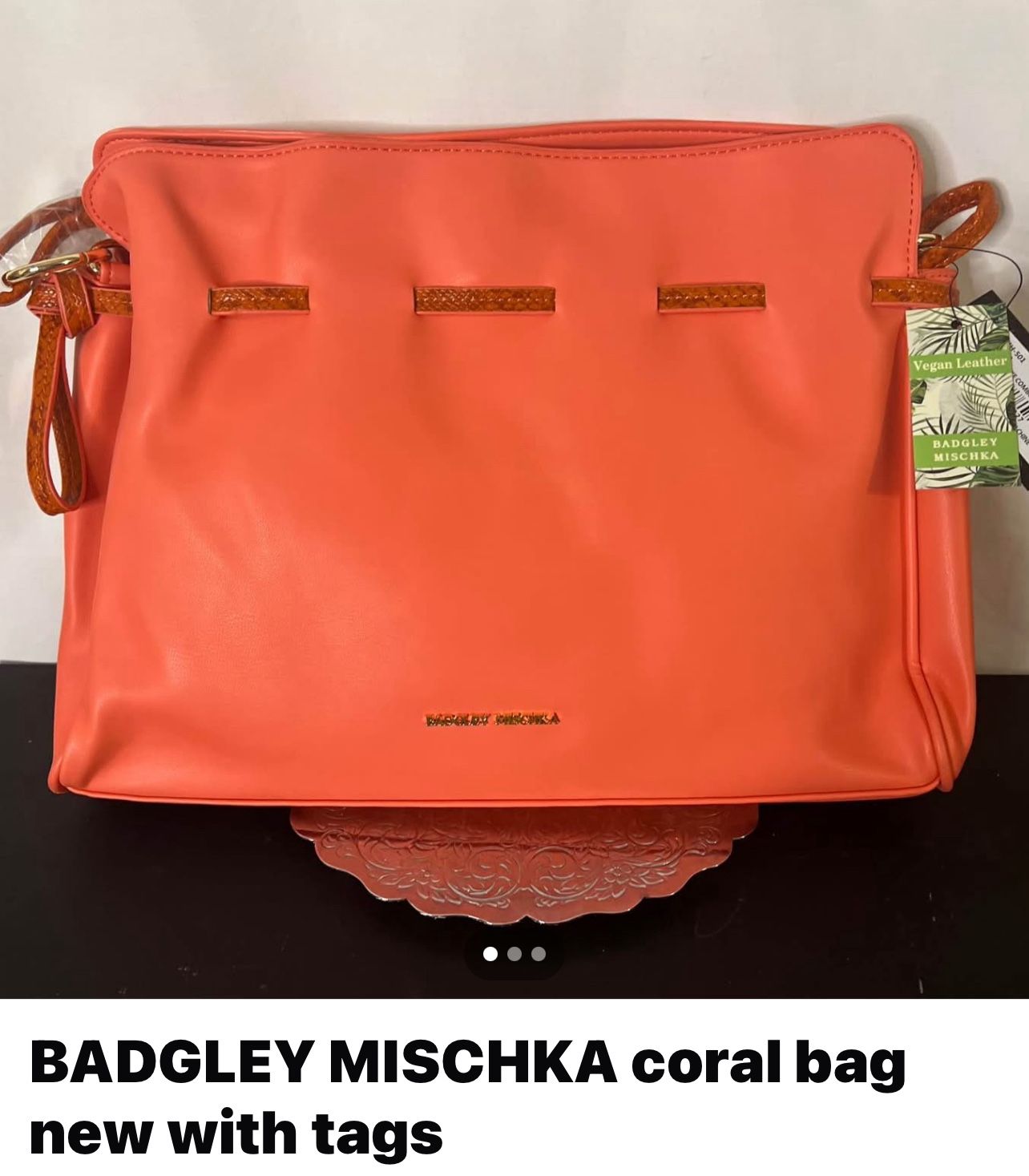 BADGLEY MISCHKA coral bag new with tags