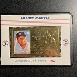 Mickey Mantle Commemorative Gold Stamp Plus