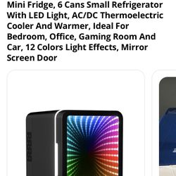 Mini fridge six cans refrigerator