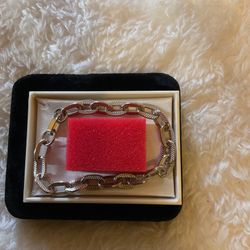 Silver Wide Link Designed Bracelet 