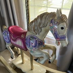 S&S Woodcarvers Diana Ross Model Carousel Wooden Rocking Horse.