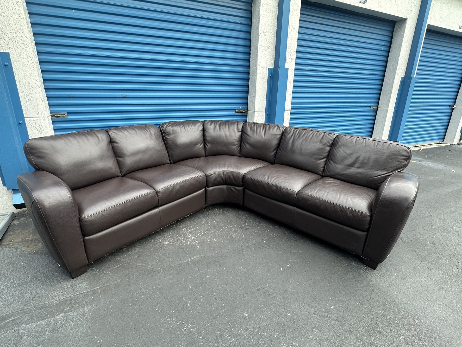Brown Italian Leather Sectional(free Delivery)