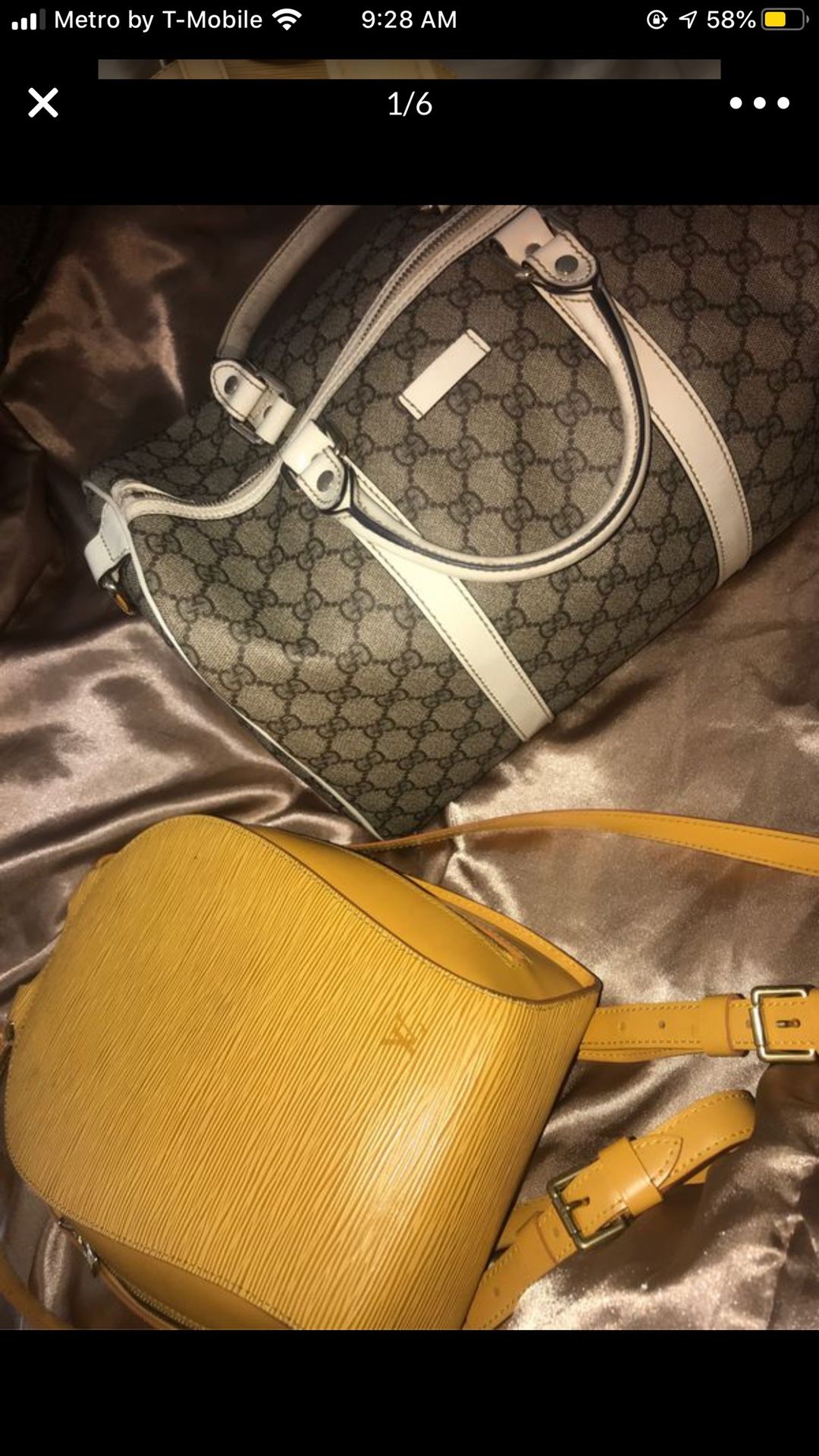 Authentic Louis Vuitton and Gucci bags