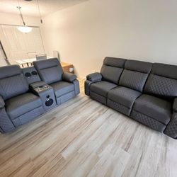 POWER RECLINING SOFA AND LOVESEAT