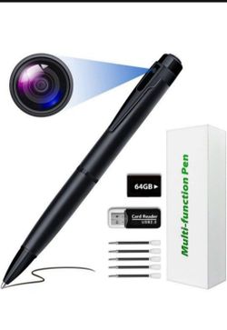 64GB Video Camera, 1080P Mini Portable Pen Video Recorder for Girl Undercover with Motion Detection Security Cameras for Home, Baby Monitoring (Black)