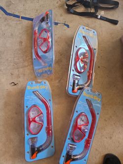 Sun & Sky Adult Swim Mask & Snorkel Set x4