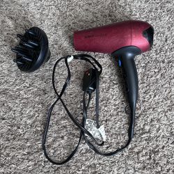 Conair Hair Dryer With Diffuser Attachment. Fully Functional. Used