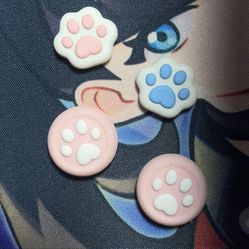 Kawaii Pink & Blue Cat Paw Joystick Grips (Nintendo Switch)