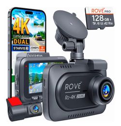 ROVE R2-4K DUAL Dash Cam Front and Rear, STARVIS 2