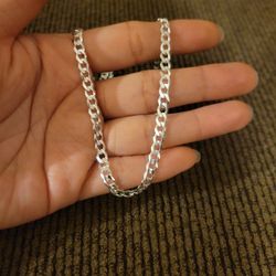 Italy 925 Solid Sterling Silver Diamond Cut Cuban Link Chain for Men Women 20"/22"/24" Available $126 Each Read Description Plata 925 Cadena $126 c/u