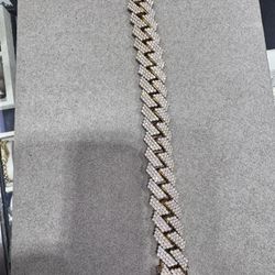 10k Iced Out Cuban Bracelet 