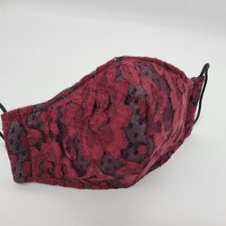 Burgundy Lace Facemask! Gift For Her!