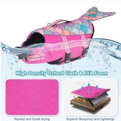 Vibrant Pink Mermaid Dog Life Vest