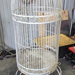 Vintage Large Metal Bird Cage