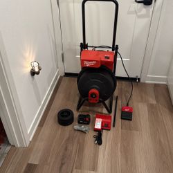 Milwaukee M18 18V Lithium-Ion 3/8 in. x 75 ft. Cable Cordless Drain Cleaning Drum Machine Kit