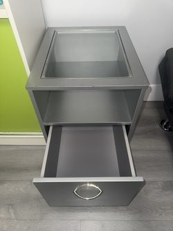 Small Gray Drawer Cabinet / Side Storage