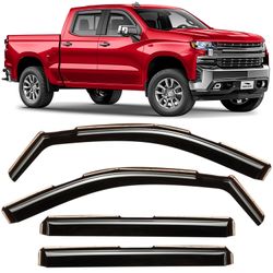 In-Channel Window Rain Guards Fit for Chevy Silverado/Gmc Sierra 2019 to 2026
