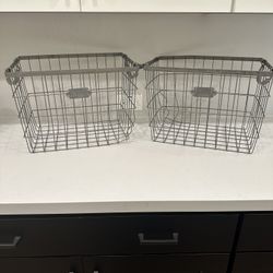 Large Wire Metal Baskets - Price For 2
