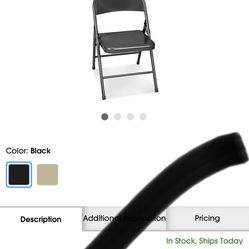 Fold Chairs  ( Black ) New New In Box 