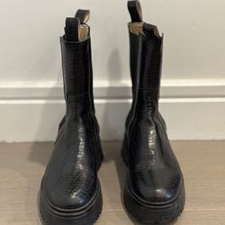 Allsaints Leather Crocodile Boots