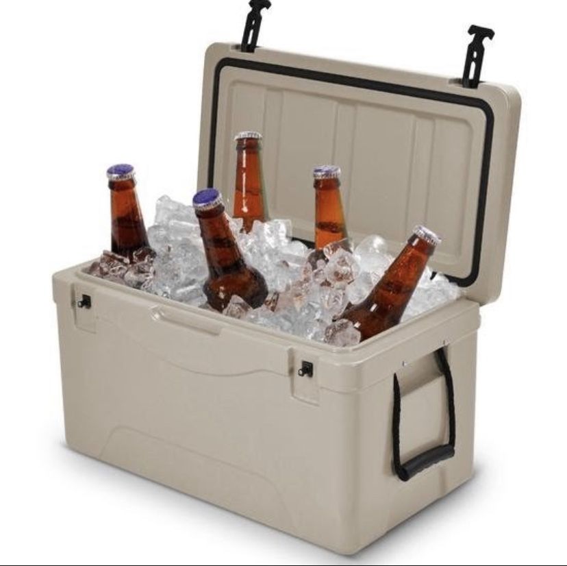 64 Quart Heavy Duty Outdoor Insulated Fishing Hunting Ice Chest -Gray