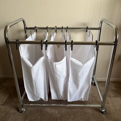 Chrome Rolling Hamper