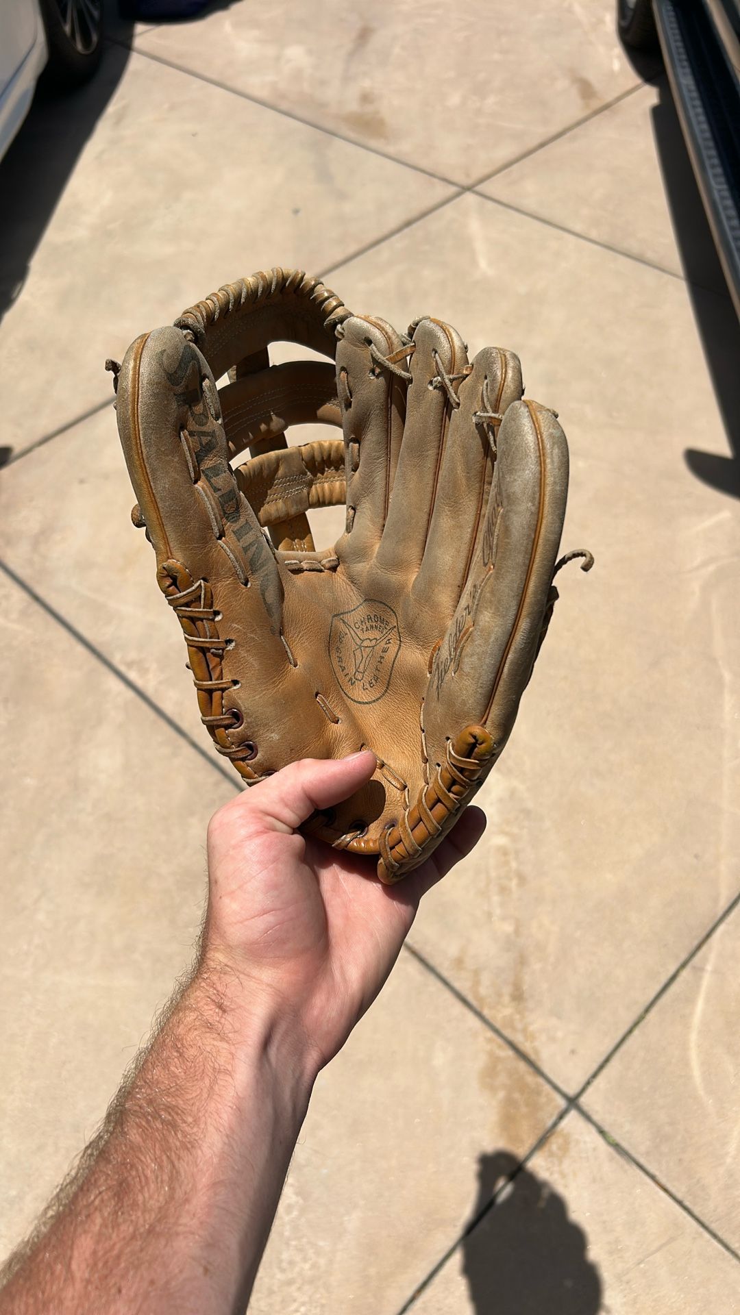 Light Brown Spalding Baseball Glove