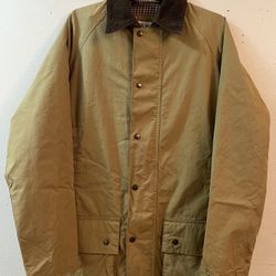 Men’s Long Sleeved Corduroy Brown Collar Barn Jacket Tan Size: M