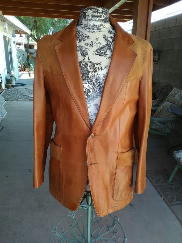 Leather Jacket Remy Brown Suede Accents Size 42 For In Leather Jacket Remy Brown Suede Accents Size 42