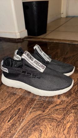 Black Slip-On Sneakers with Strap Detail
