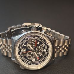 Citizen Eco-Drive 43mm Steel Inner Bezel Blue Dial Mens Watch AT0361-57L