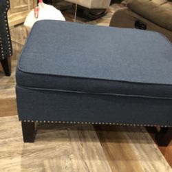 Wingchair Blue And Ottoman Storage New