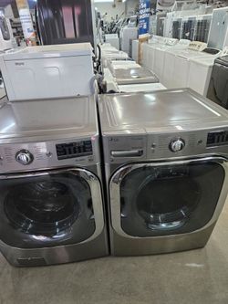 Warehouse Full Of Nice Lightly Used Refurbished Certified Refrigerator Washer Dryer Stove Oven Stackable Sale and Repair free warranty