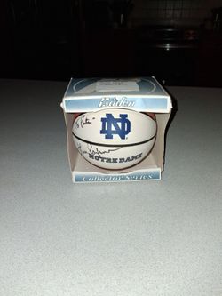 AUTOGRAPHED JOHN PAXSON TO PETE NOTRE DAME COLLECTOR SERIES MINI BASKETBALL