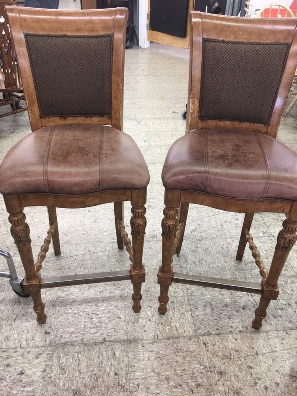 Ashley Furniture Carved Bar Stools (2)