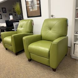 100% Real Leather Pushback Chairs-Myia