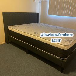 Queen size bed frame and mattress