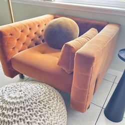 CB2 Marconi Velvet Chair for Sale