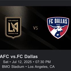 Field Side 2 Tix For LAFC Vs FC Dallas 