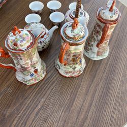 Geisha Tea Pots and Tea Cups
