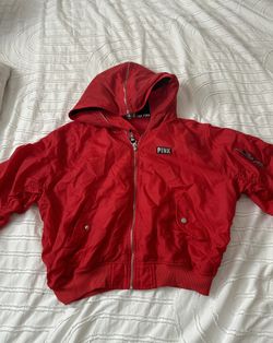 Red oversized PINK bomber jacket