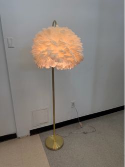 Gold feather floor lamp bedroom light
