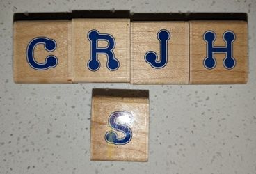 5 Stampabilities 3/4" Stamps: C, R, J, H, & S.  NEW