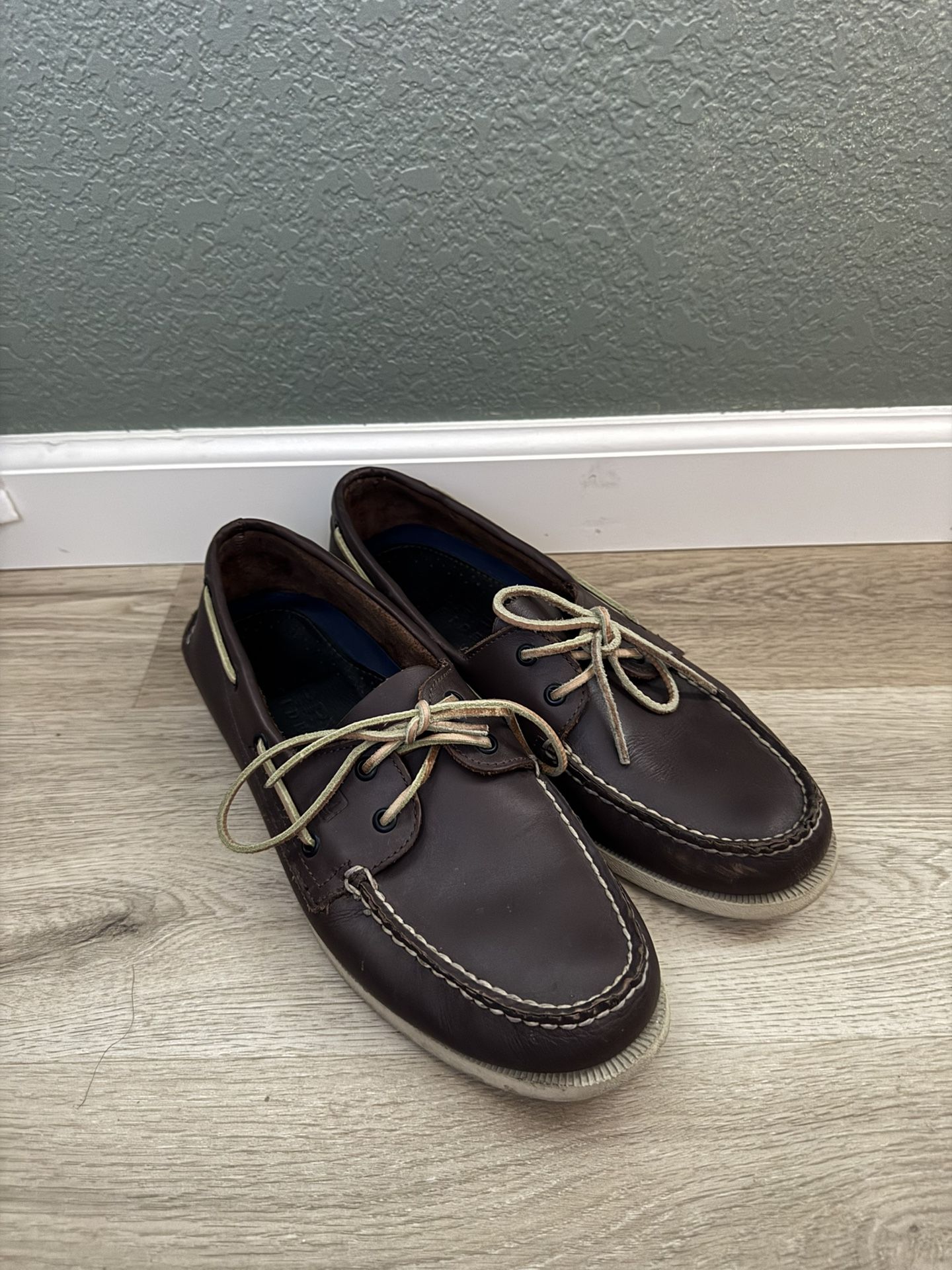 Sperry Top Sider Gold Cup Brown Leather 2 Eye Boat Mens Size 11.5