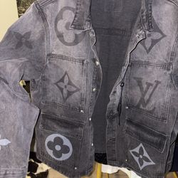Louis Vuitton Denim Jacket Unisex Size Large Fit Extra Large Too