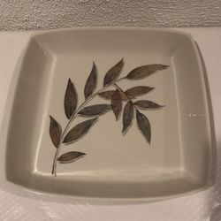 Vintage Fine Lenox Nature’s Impression With Whispering Leaves Square Serving Bowl , Shallow Bowl Tray 13.50” Made In USA   If you see it here , it is 