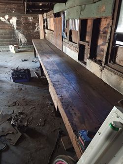 Large Rustic Wooden Workbench