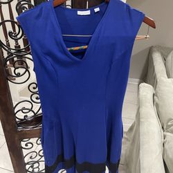 Blue Casual Pocket Dress 